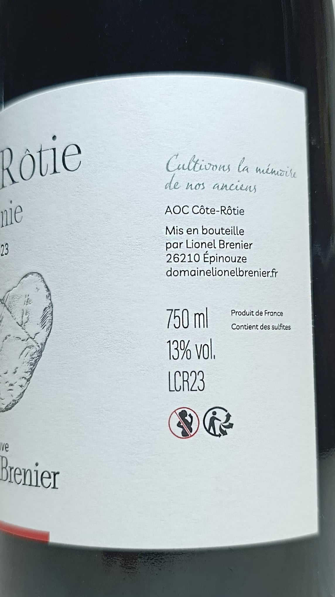 Côte-Rotie Yo-Nie 2023 - Domaine Lionel Brénier