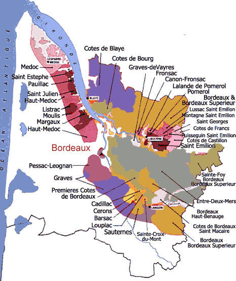 Carte, vins, Bordeaux,