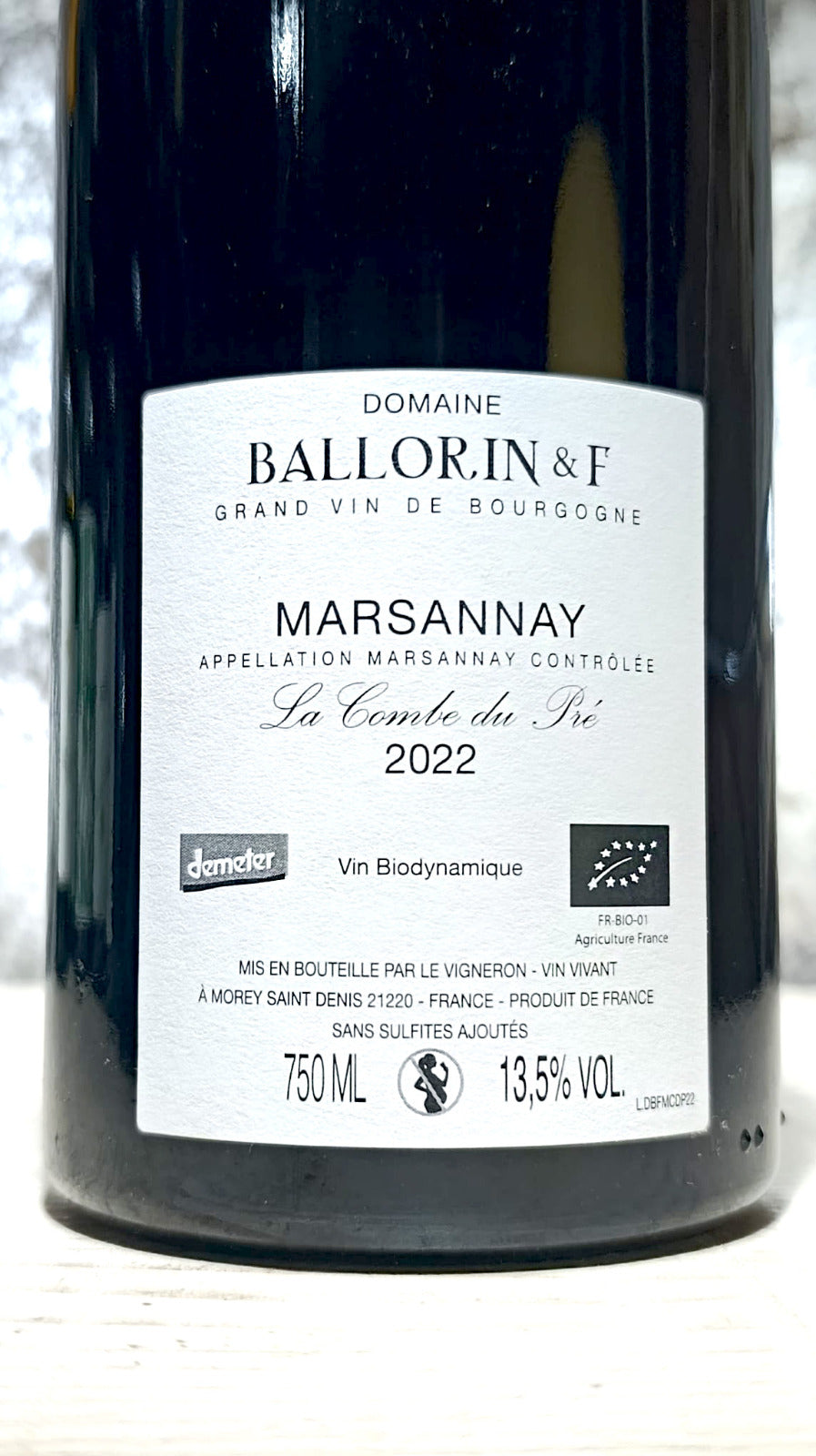 Marsannay La Combe du Pré 2022 - Domaine Ballorin et F