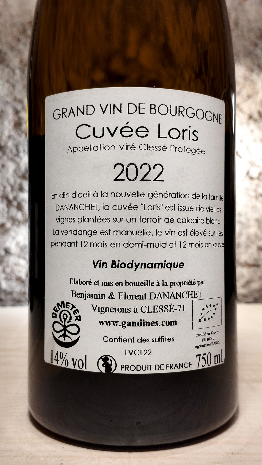 Viré-Clessé Loris 2022 - Domaine des Gandines