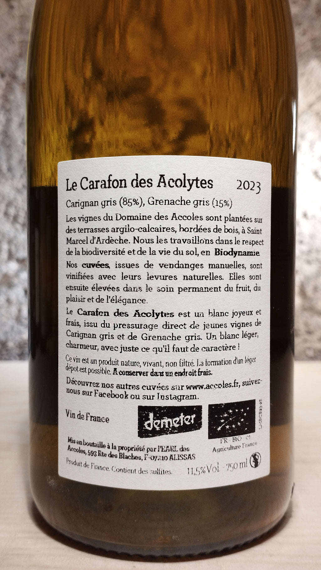 Le Carafon des Acolytes 2023 - Domaine des Accoles