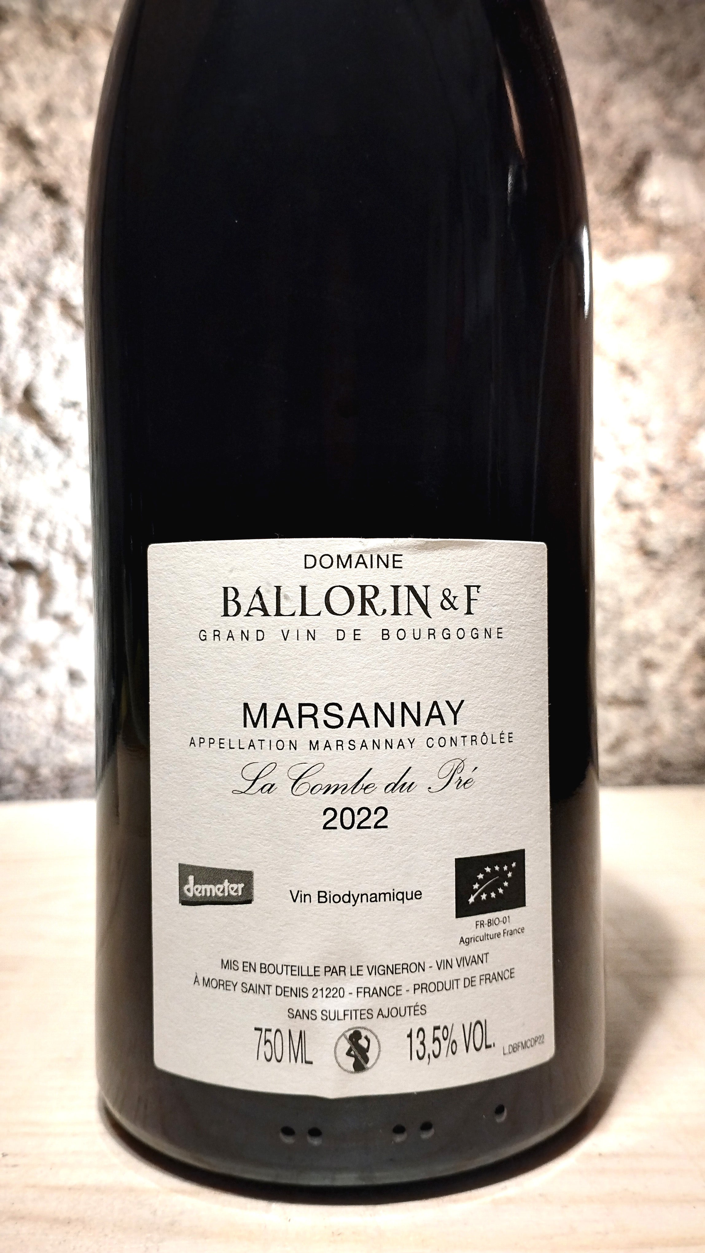 La Combe du Pré 2022 - Domaine Ballorin et F