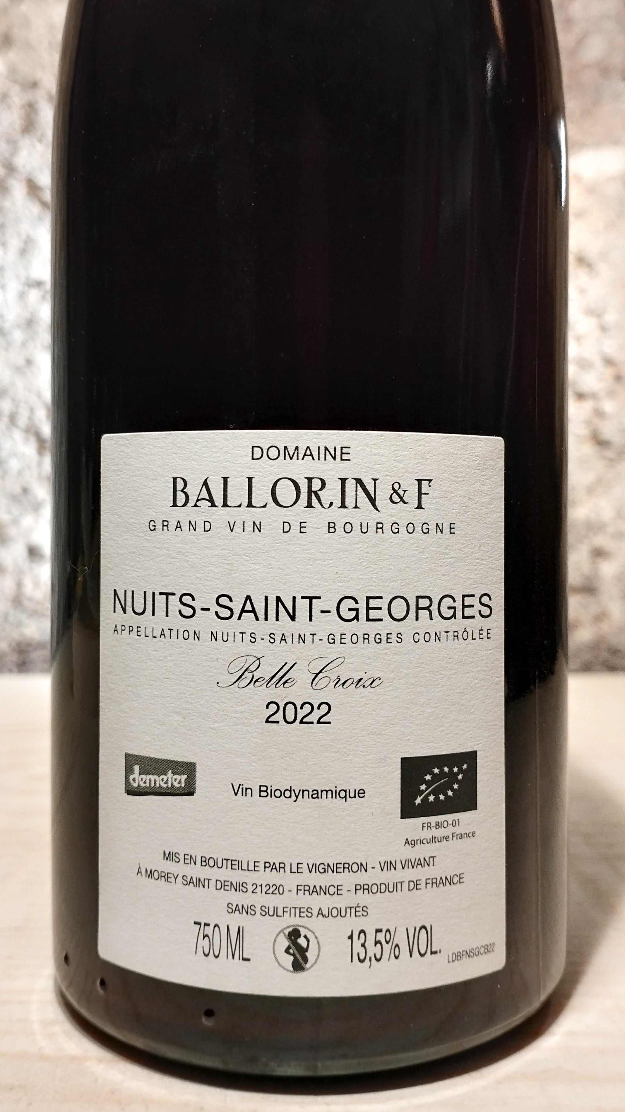 Nuits Saint Georges Belle Croix 2022 - Domaine Ballorin et F
