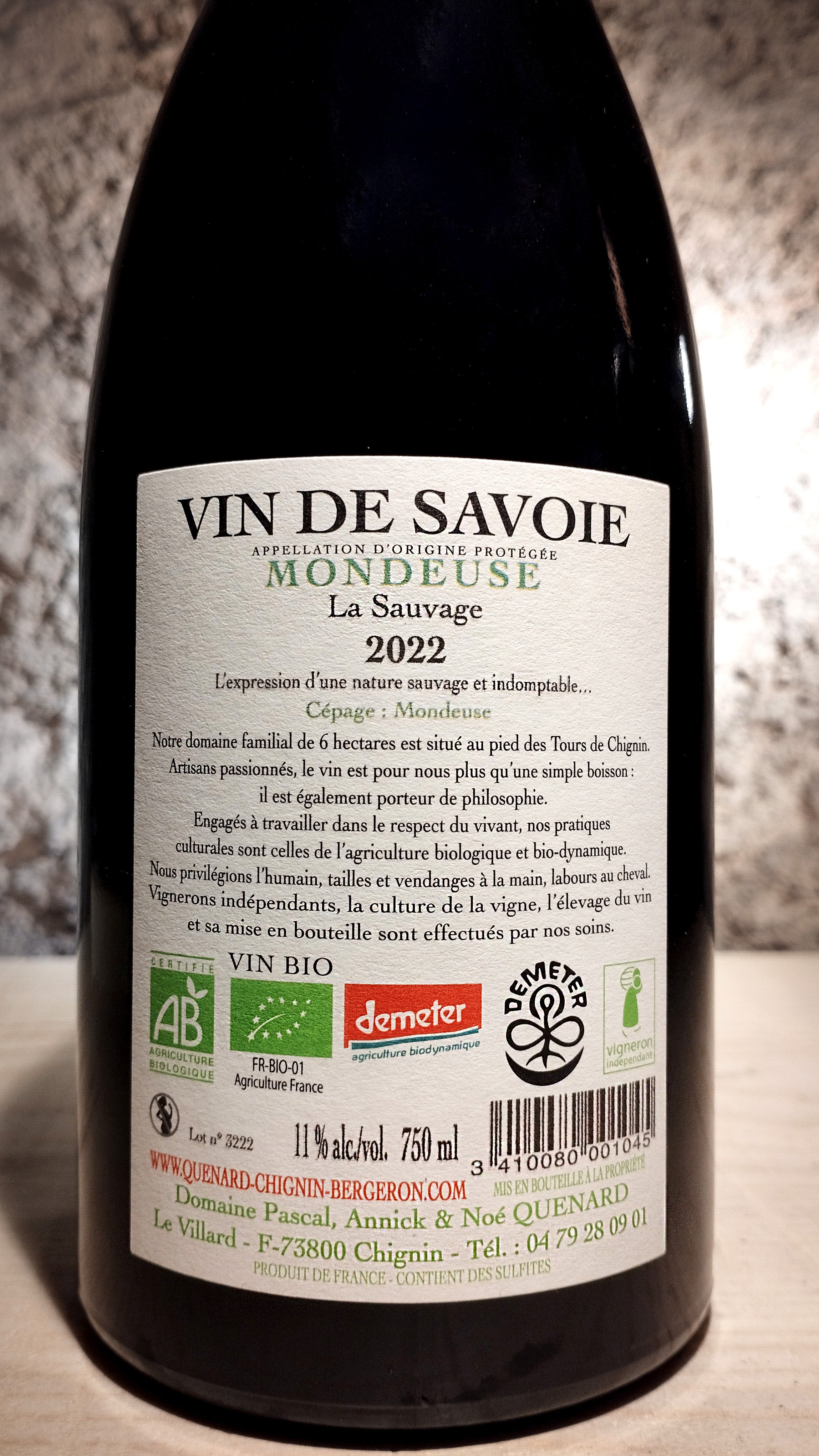 La Sauvage 2022 - Domaine Pascal et Annick Quenard