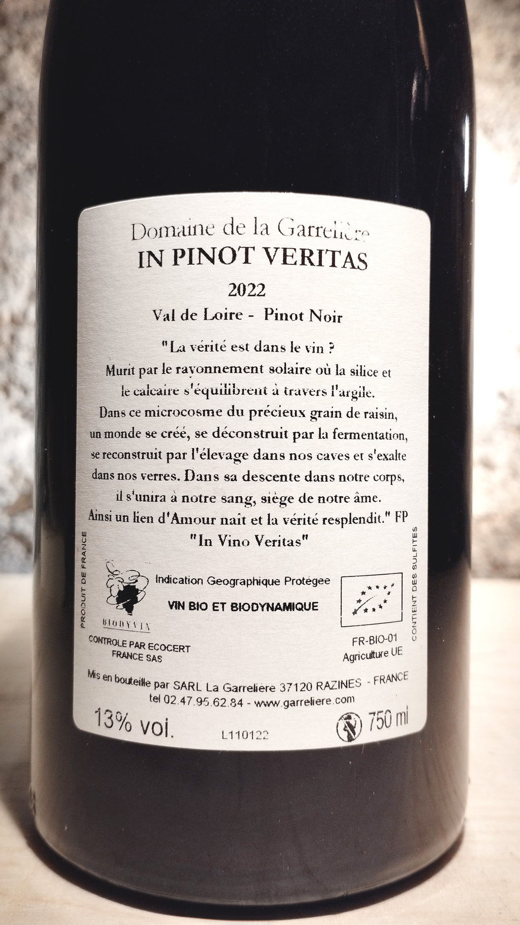 In pinot Véritas 2022 - Domaine de la Garrelière