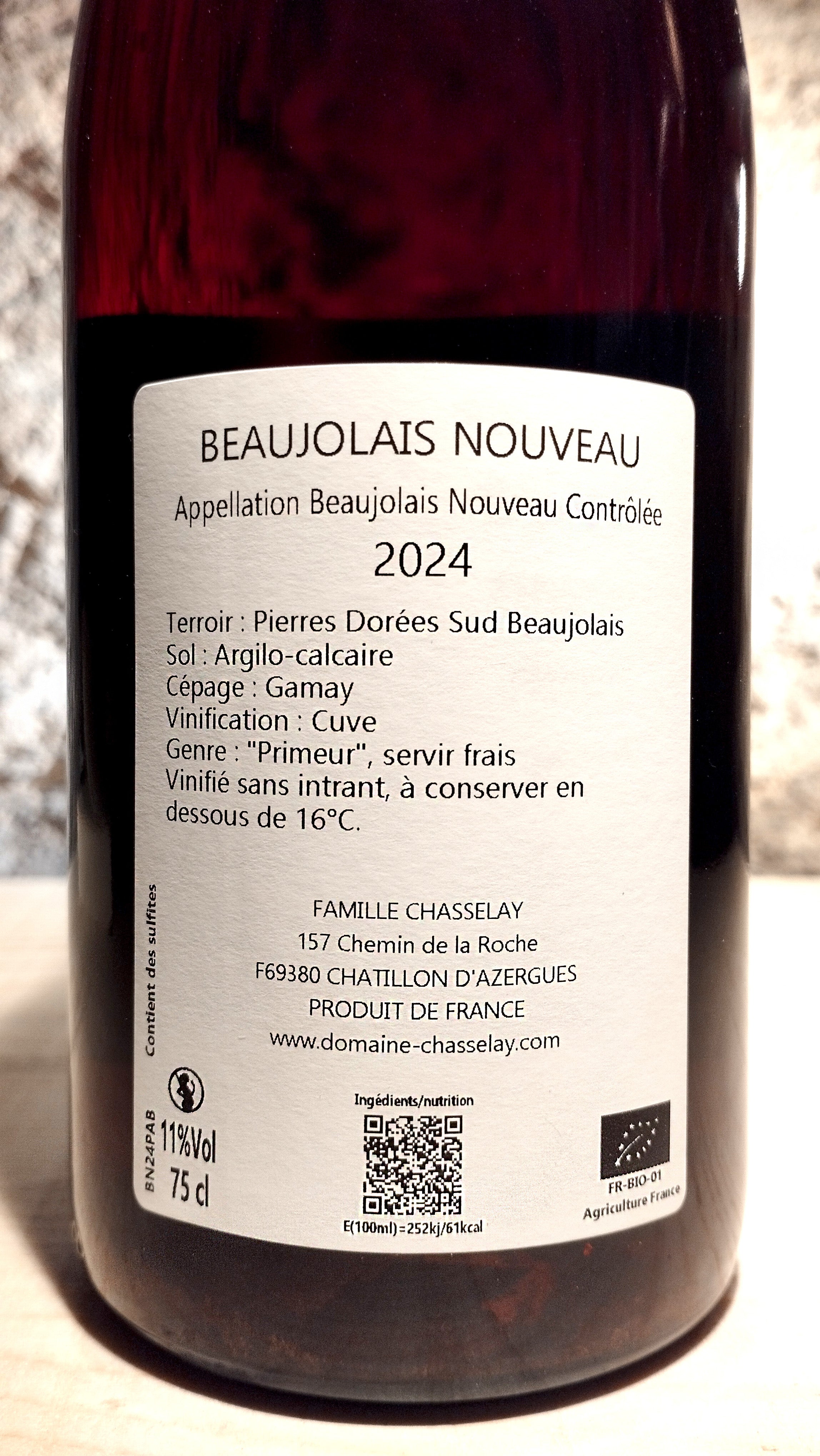 Beaujolais Nouveau 2024 - Domaine Chasselay