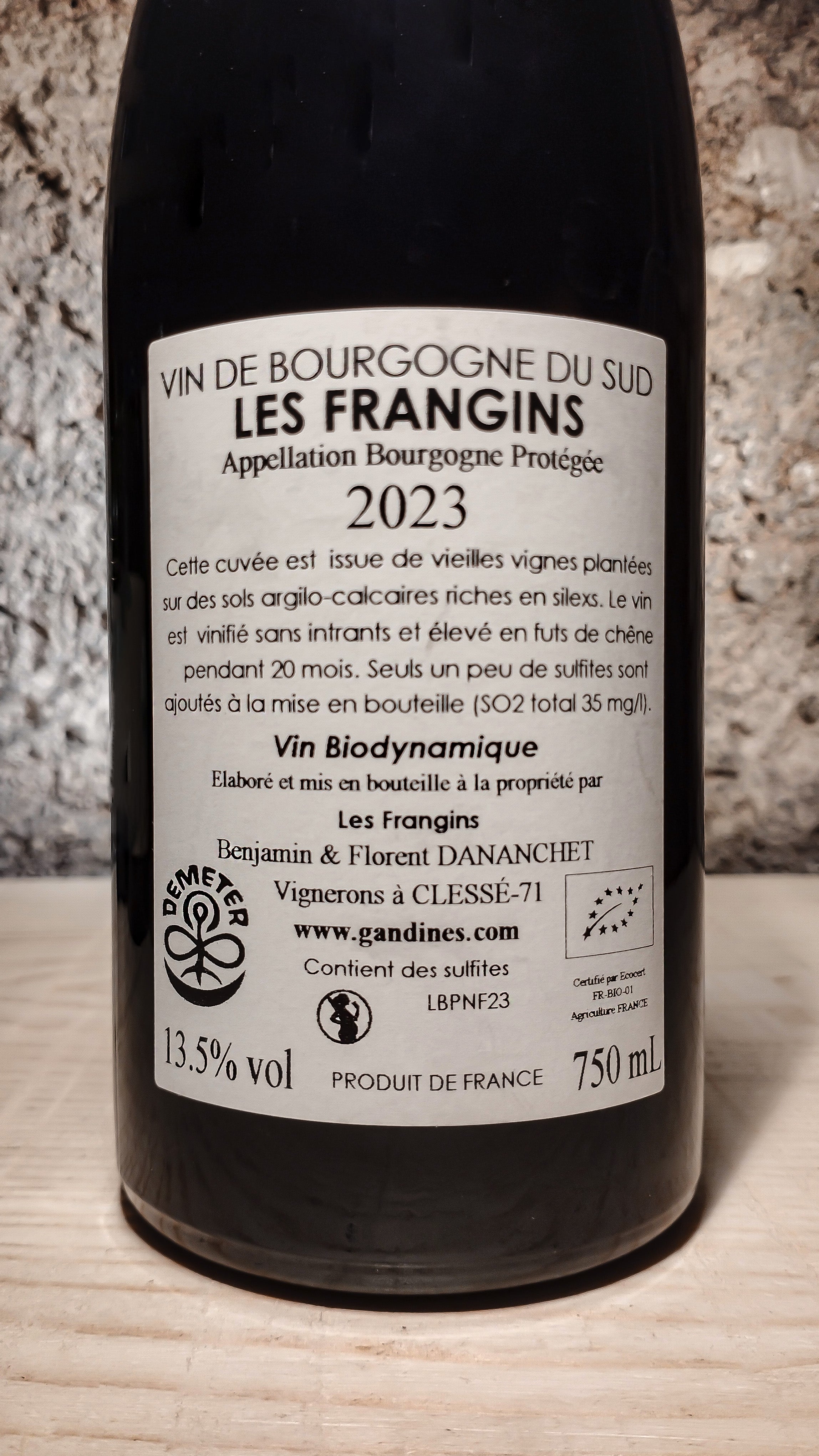 Pinot Noir Les Frangins 2023 - Domaine des Gandines