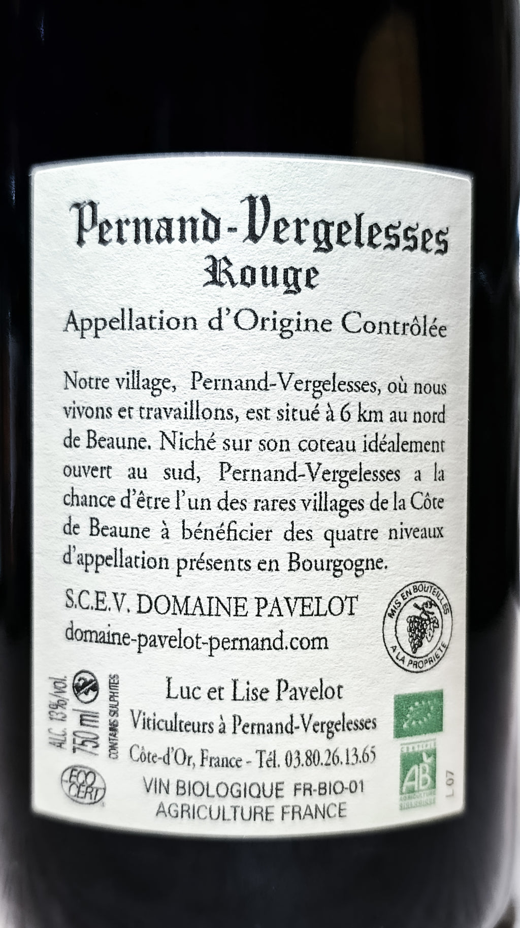 Pernand-Vergelesses 2023 - Domaine Pavelot
