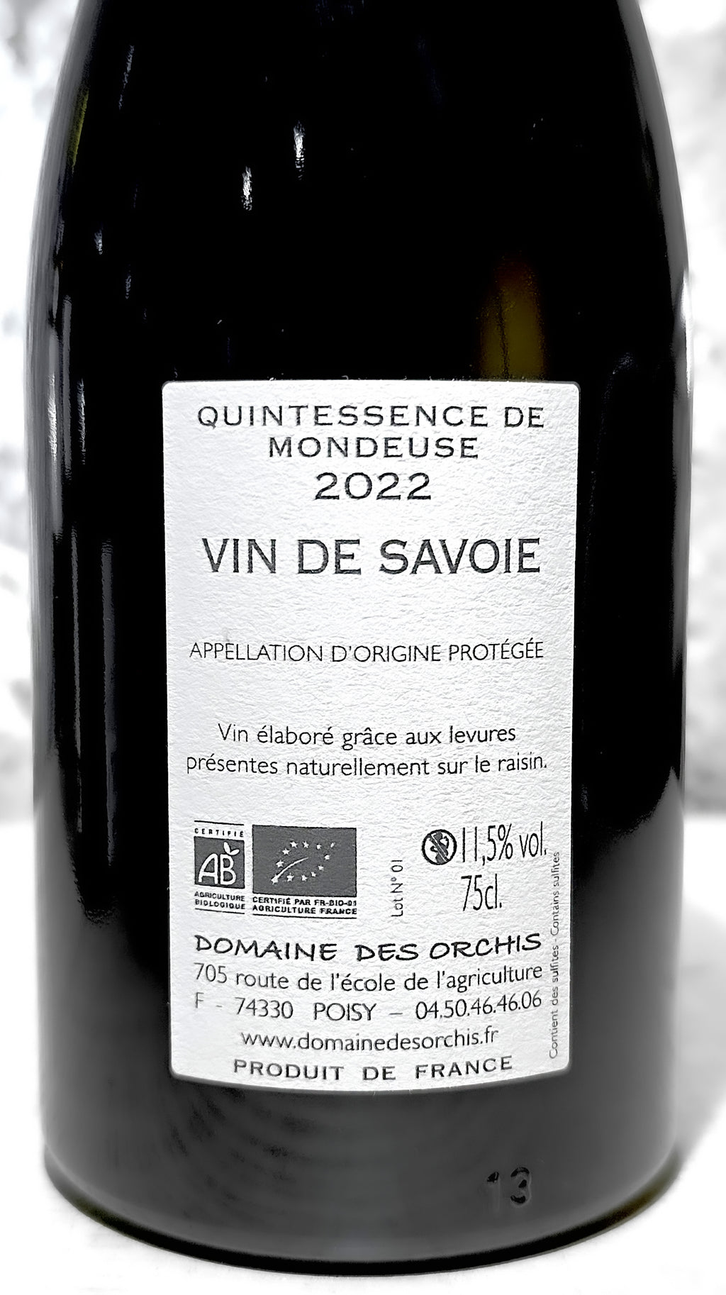 Quintessence de Mondeuse 2022 - Domaine des Orchis