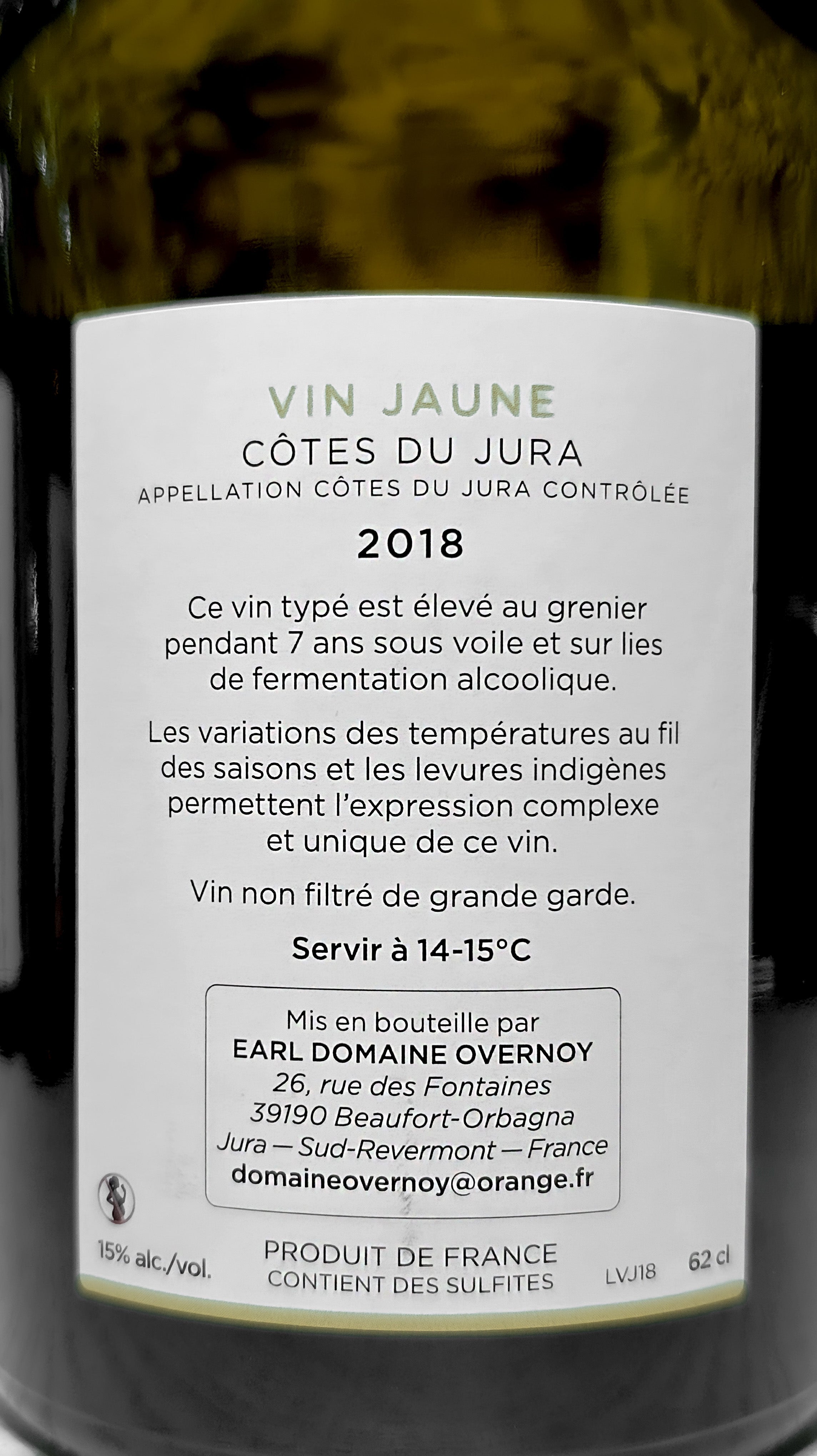 Vin Jaune 2018, Domaine Guillaume Overnoy
